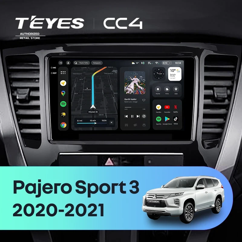 Штатная магнитола Teyes CC4 8/128 Mitsubishi Pajero Sport 3 (2020-2021)