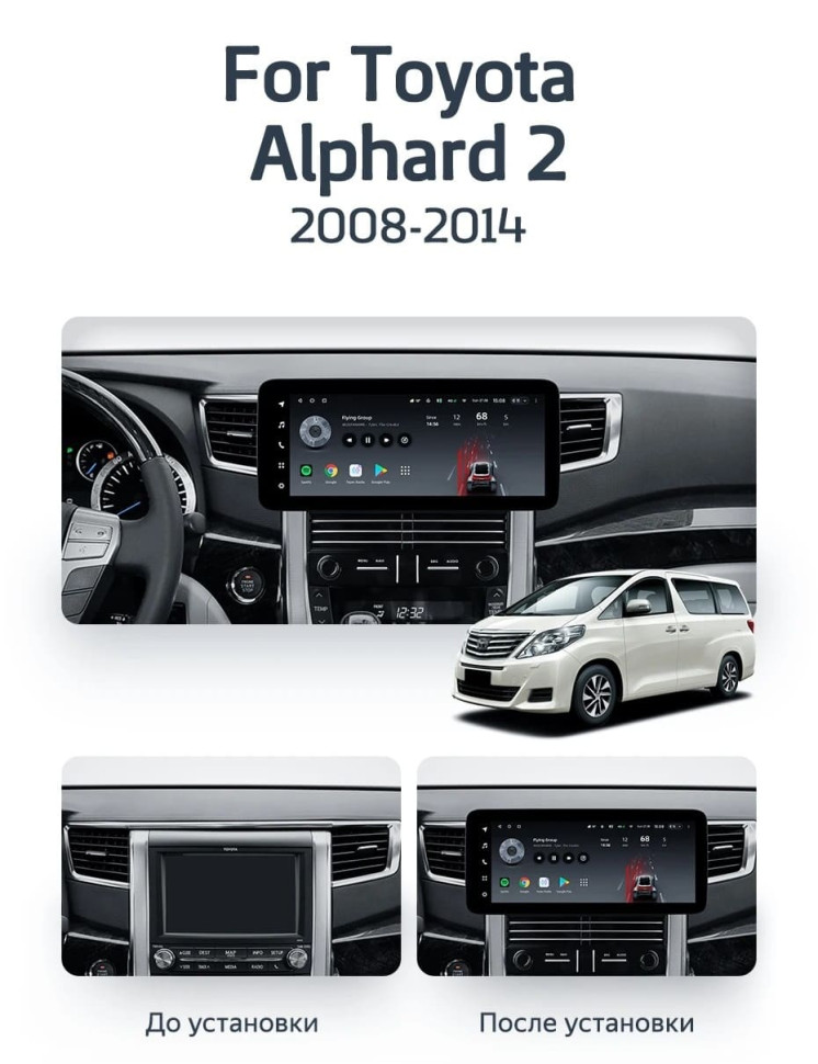 Штатная магнитола Teyes LUX ONE 6/128 Toyota Alphard 2 H20 (2008-2014) Тип-A