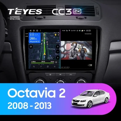 Штатная магнитола Teyes CC3 2K 4/64 Skoda Octavia 2 A5 (2008-2013)