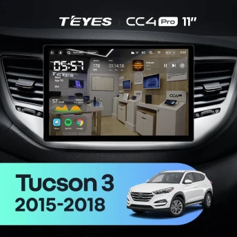 Штатная магнитола Teyes CC4 Pro 12/256 Hyundai Tucson 3 (2015-2018) Тип-B (11")
