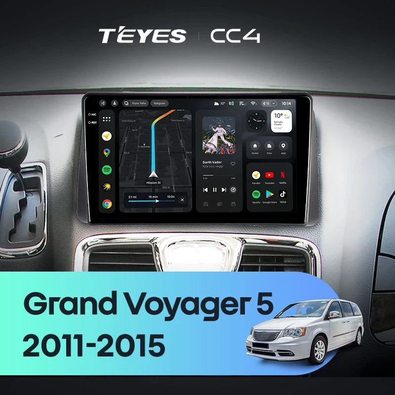 Штатная магнитола Teyes CC4 8/128 Chrysler Grand Voyager 5 (2011-2015)