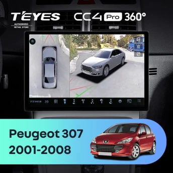 Штатная магнитола Teyes CC4 Pro 360 12/256 Peugeot 307 1 (2001-2008) (11")