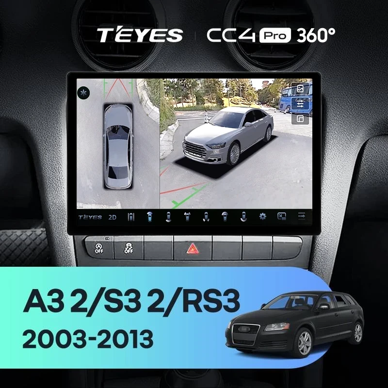 Штатная магнитола Teyes CC4 Pro 360 8/128 Audi S3 2 (2006-2012) (13")