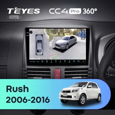 Штатная магнитола Teyes CC4 Pro 360 12/256 Toyota Rush J200 (2006-2016) Правый руль
