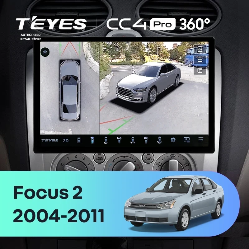 Штатная магнитола Teyes CC4 Pro 360 8/128 Ford Focus 2 Mk 2 (2004-2011) F1 (13")