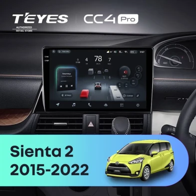 Штатная магнитола Teyes CC4 Pro 12/256 Toyota Sienta 2 XP170 (2015-2022) Правый руль