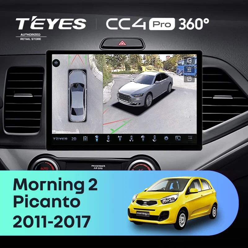 Штатная магнитола Teyes CC4 Pro 360 8/128 Kia Picanto (2011-2017) (11")