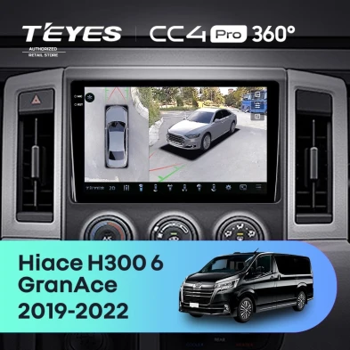 Штатная магнитола Teyes CC4 Pro 360 12/256 Toyota Hiace H300 VI (2019-2022) Тип-B