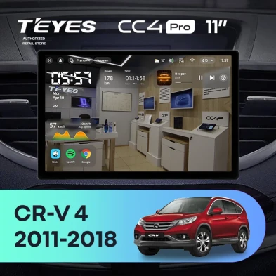 Штатная магнитола Teyes CC4 Pro 12/256 Honda CR-V 4 RM RE (2011-2018) Тип-A (11")