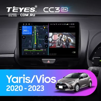 Штатная магнитола Teyes CC3 2K 4/64 Toyota Vios (2020-2023) Правый руль