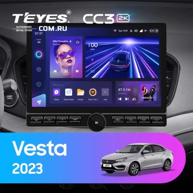 Штатная магнитола Teyes CC3 2K 6/128 Lada Vesta (2023-2026) F2 Тип-B (13" с кнопками)