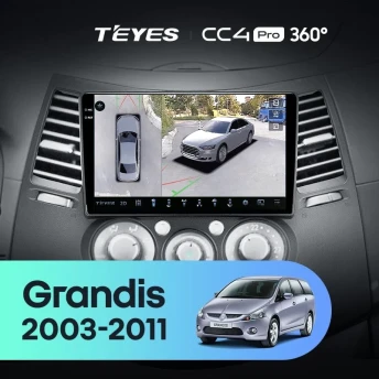 Штатная магнитола Teyes CC4 Pro 360 8/128 Mitsubishi Grandis 1 (2003-2011) F2