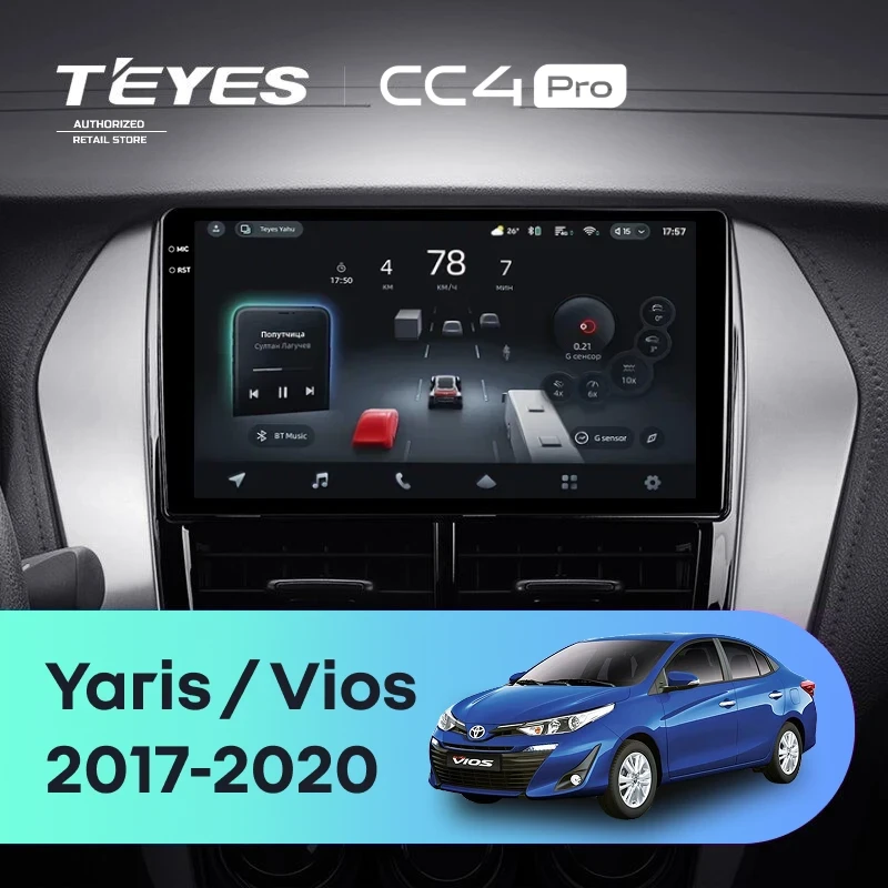 Штатная магнитола Teyes CC4 Pro 8/128 Toyota Yaris (2017-2020) F2
