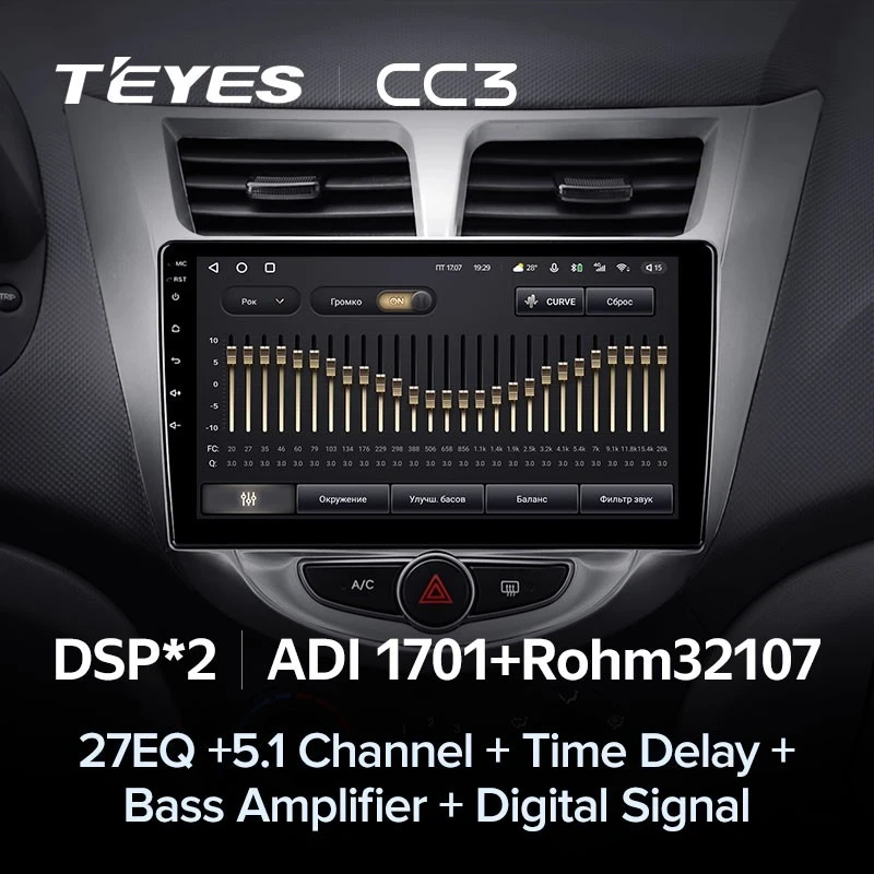 Штатная магнитола Teyes CC3 4/32 Hyundai Solaris 1 (2010-2016) F1