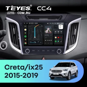 Штатная магнитола Teyes CC4 6/64 Hyundai Creta 1 (2015-2019) с кнопками