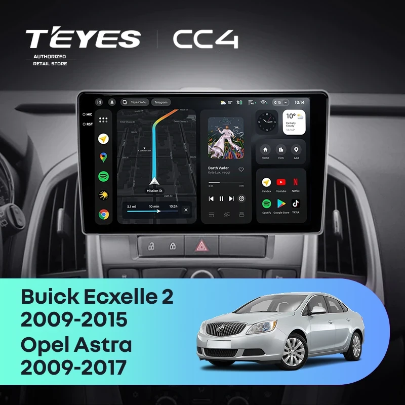 Штатная магнитола Teyes CC4 8/128 Opel Astra J (2009-2017)