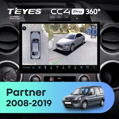 Штатная магнитола Teyes CC4 Pro 360 8/128 Peugeot Partner (2008-2019) (13")