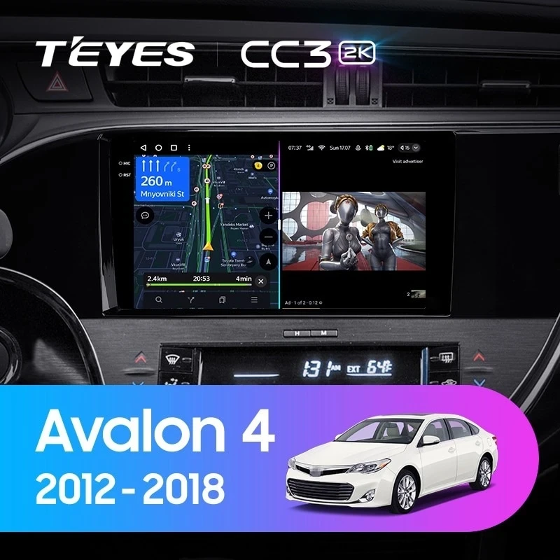 Штатная магнитола Teyes CC3 2K 4/32 Toyota Avalon IV XX40 (2012-2018)