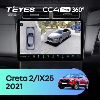 Штатная магнитола Teyes CC4 Pro 360 8/128 Hyundai Creta 2 (2021-2022) (глянец) F2 (11")