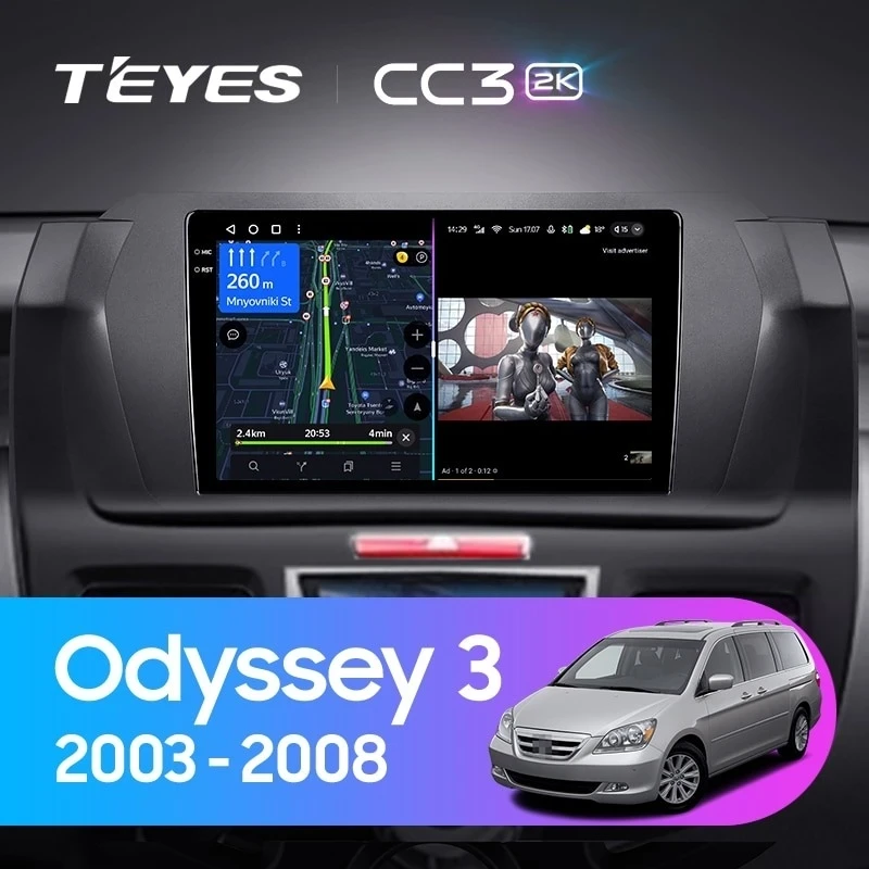 Штатная магнитола Teyes CC3 2K 4/32 Honda Odyssey 3 RL3 RL4 (2003-2008)