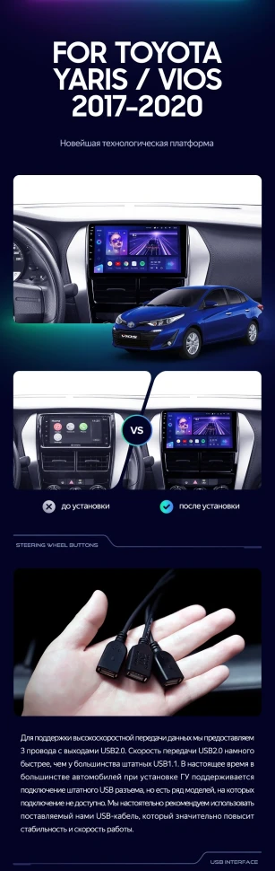 Штатная магнитола Teyes CC3 2K 360 6/128 Toyota Yaris (2017-2020) F1