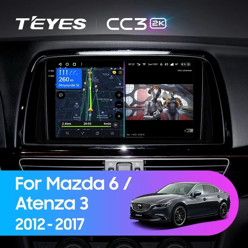 Штатная магнитола Teyes CC3 2K 360 6/128 Mazda Atenza 3 (2012-2017) Тип-A Правый руль
