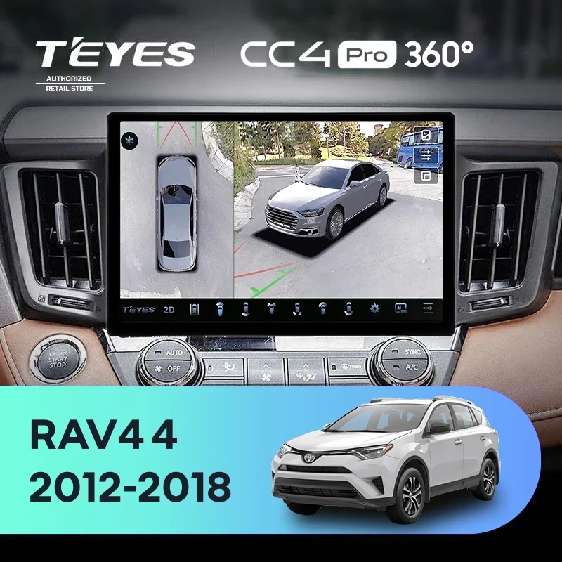 Штатная магнитола Teyes CC4 Pro 360 8/128 Toyota RAV4 4 XA40 5 XA50 (2012-2018) (11")