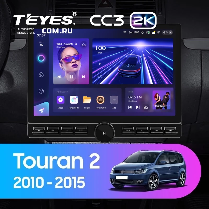 Штатная магнитола Teyes CC3 2K 6/128 Volkswagen Touran 2 1T (2010-2015) (13" с кнопками)