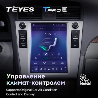 Штатная магнитола Tesla style Teyes TPRO 2 4/64 Toyota Camry 6 XV 40 (2006-2011) F1