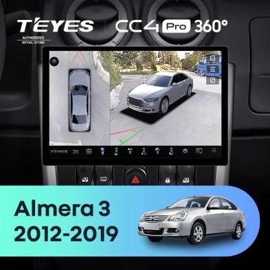 Штатная магнитола Teyes CC4 Pro 360 12/256 Nissan Almera 3 G15 (2012-2019) F2 (13")