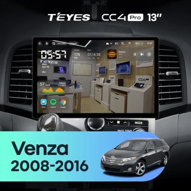 Штатная магнитола Teyes CC4 Pro 8/128 Toyota Venza (2008-2016) (13")