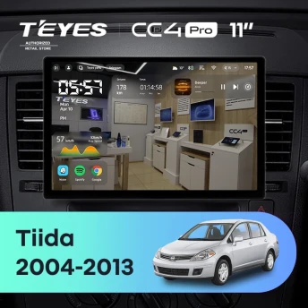 Штатная магнитола Teyes CC4 Pro 12/256 Nissan Tiida C11 (2004-2013) F2 (11")